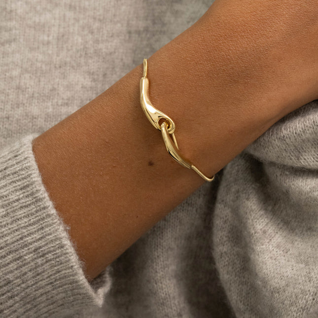 Bracelet - maille serpent et motif crochet