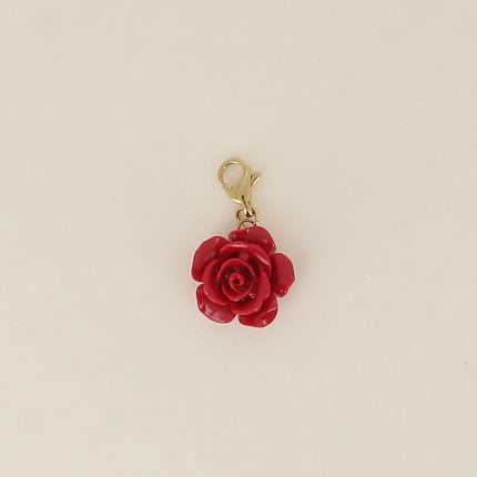 Charm - rose en résine