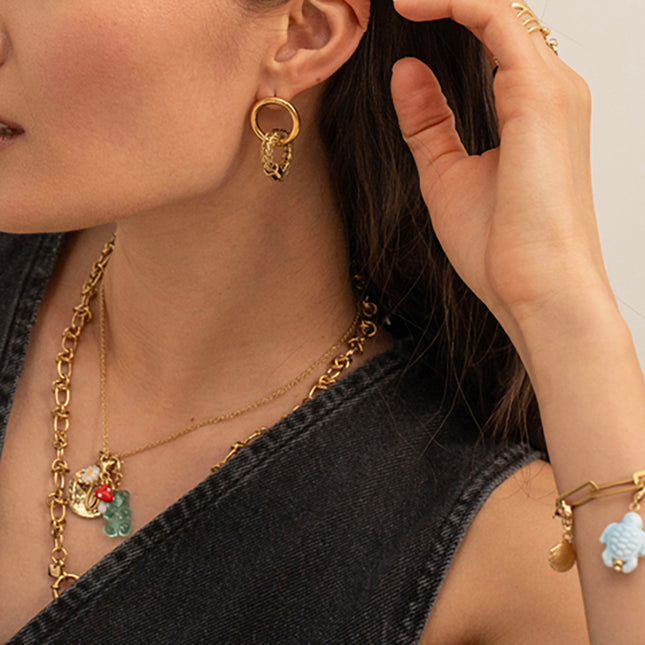 Boucles puces Jody - double anneaux