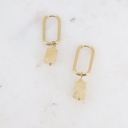 Aaliyo Hoop Earrings - dangling natural stone