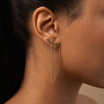 Aselya stud earrings - 9 dangling chains