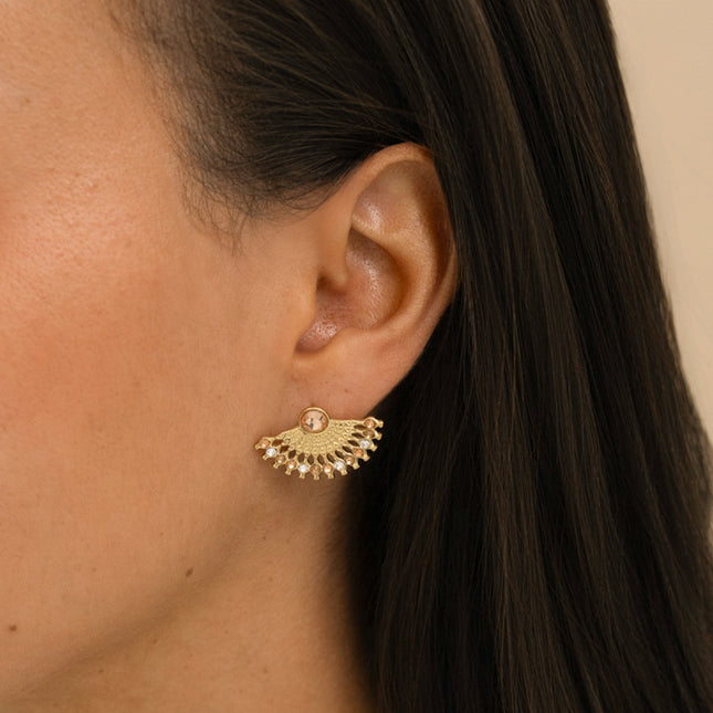 Boucles puces - motif géométrique, petits cristaux