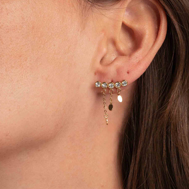 Pris stud earrings - chains and zirconium oxides
