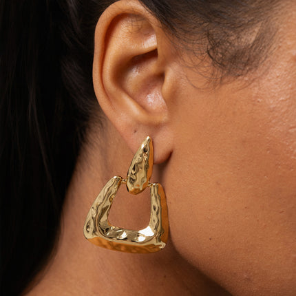 Boucles pendantes - formes géométriques martelés
