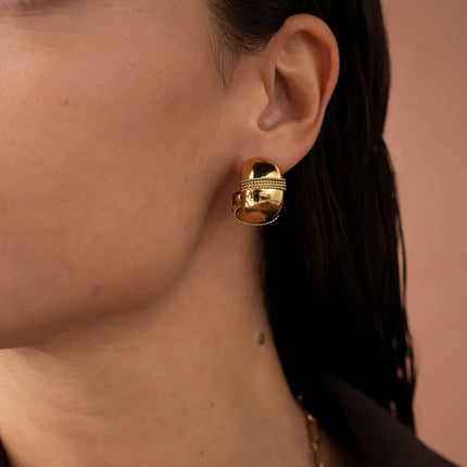 Hoop earrings Évanie S - wide hoop with 4 wrapped chains 22mm