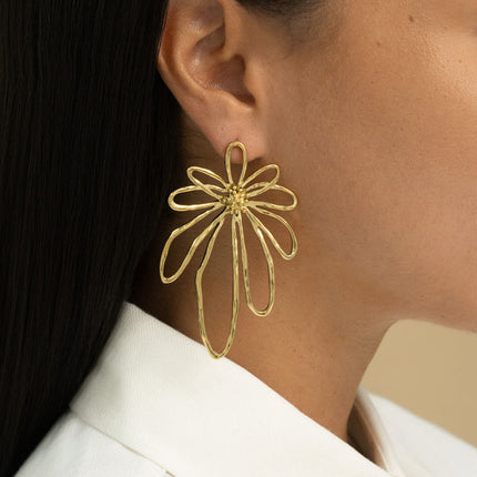 Boucles puces - grande pièce style feuillage ajouré