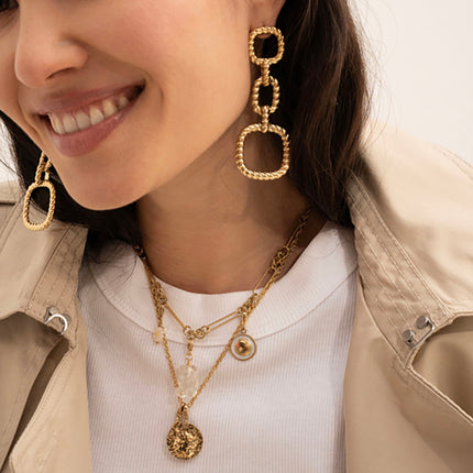 Myrtilla dangling earrings - twisted rings