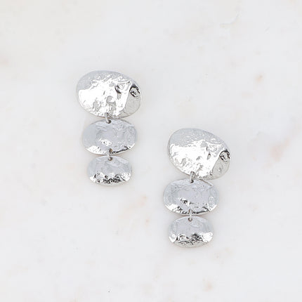 Boucles pendantes - 3 pièces ovales texturées