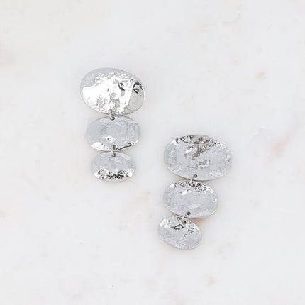 Boucles pendantes - 3 pièces ovales texturées