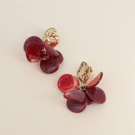 Boucles pendantes Ava- pièces style pétales en acétate