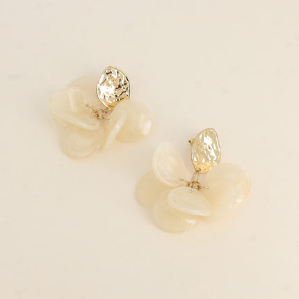 Boucles pendantes Ava- pièces style pétales en acétate