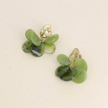 Boucles pendantes Ava- pièces style pétales en acétate
