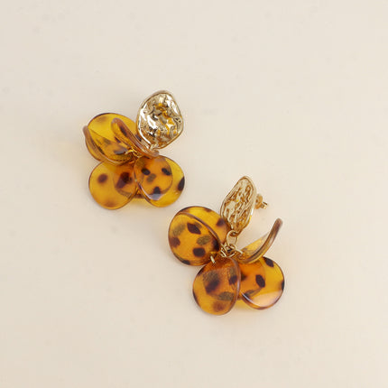 Boucles pendantes Ava- pièces style pétales en acétate