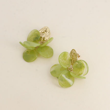 Boucles pendantes Ava- pièces style pétales en acétate