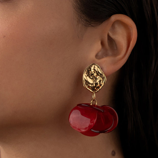 Boucles pendantes Ava- pièces style pétales en acétate