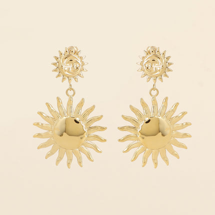 Boucles pendantes - éclipse, lune et soleil