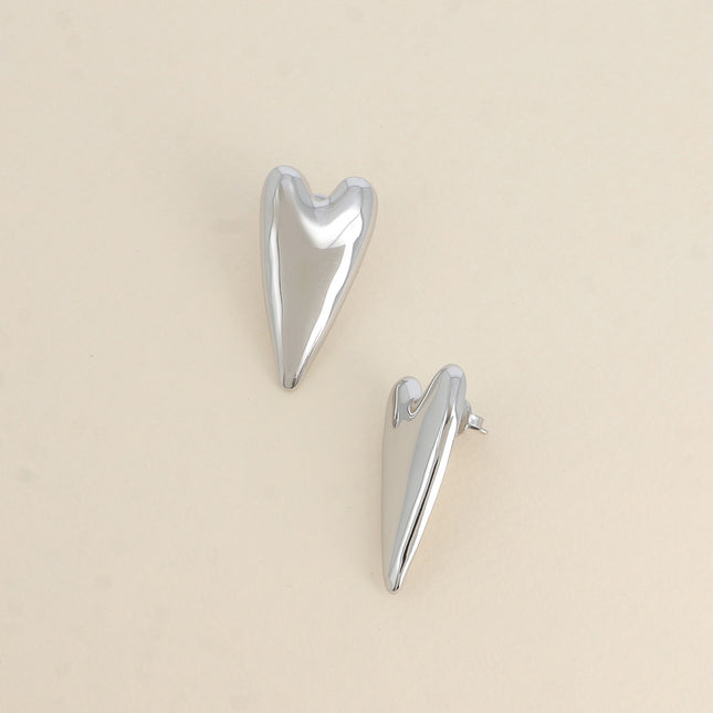 Boucles puces - pièce coeur allongé