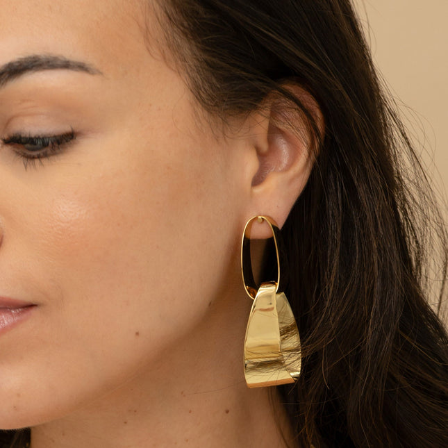 Dangle earrings - double wide ring