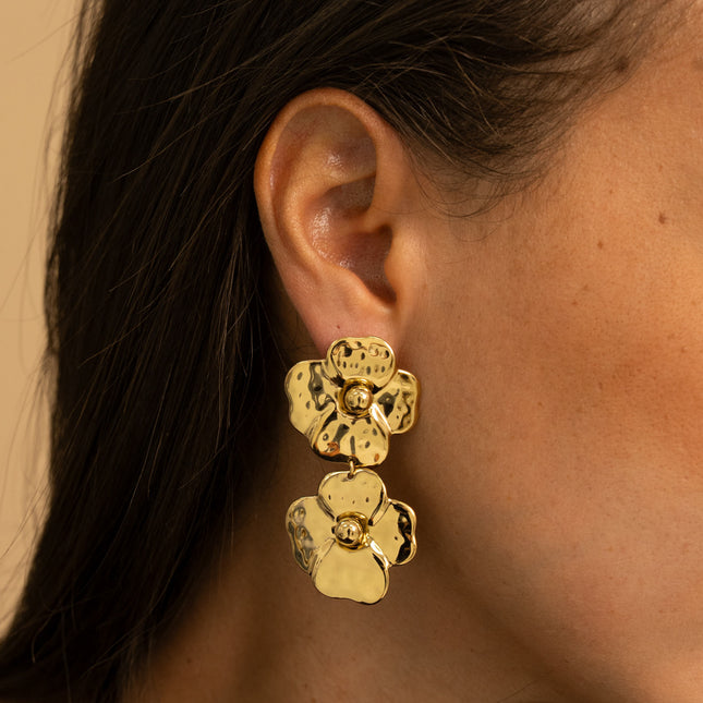 Boucles pendantes - double fleur