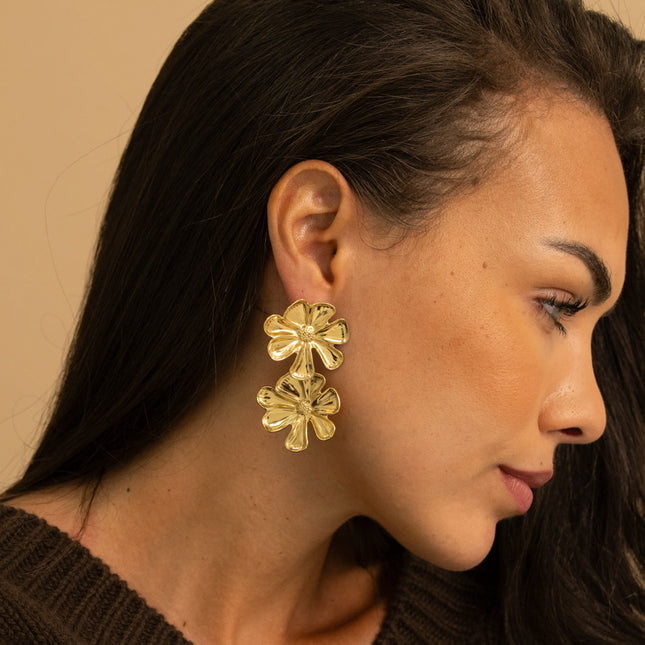 Boucles pendantes - 2 fleurs