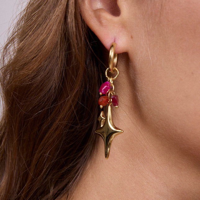 Hoop earrings - pearls, stars