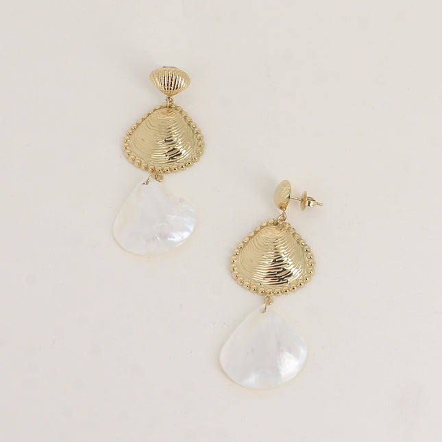 Boucles pendantes - 3 pièces coquillages et nacre