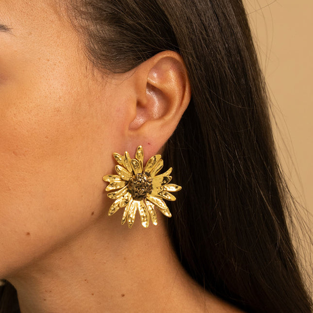 Boucles puces - fleur texturée