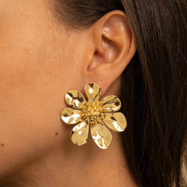Boucles puces - motif floral 37 x 47 mm