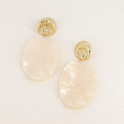 Boucles pendantes - 2 pièces en résine, noeud et goutte ondulée