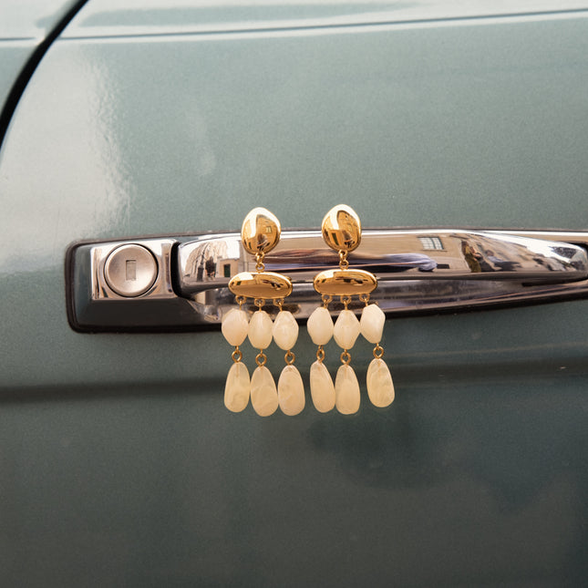 Drop earrings - resin drop pieces