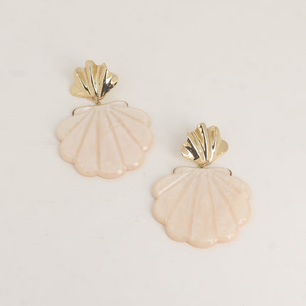 Boucles pendantes - 2 pièces coquillages et résine