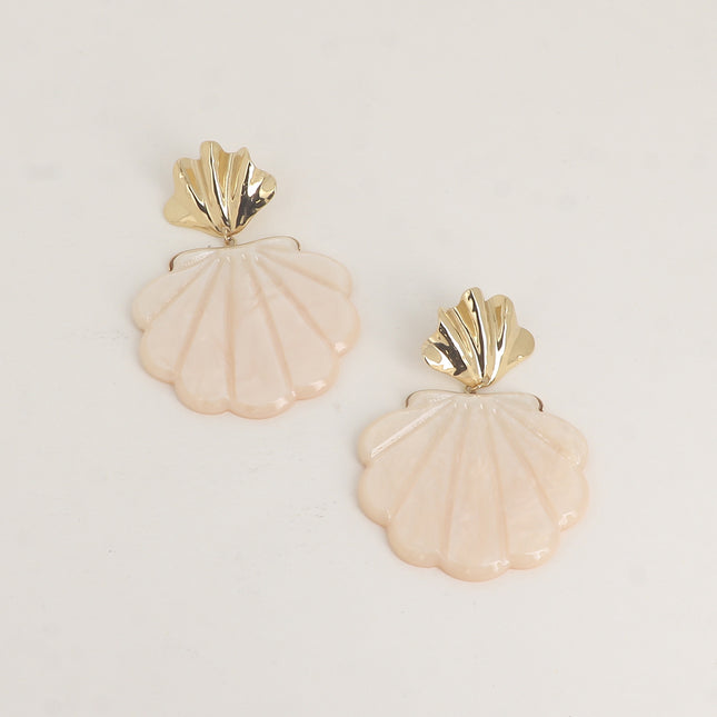 Boucles pendantes - 2 pièces coquillages et résine