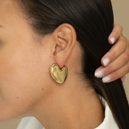 Stud earrings - large heart