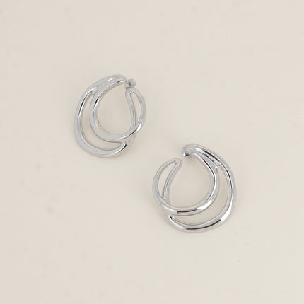 Stud earrings - 2 curved lines