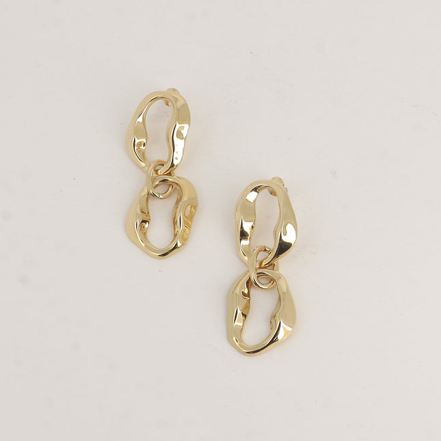 Boucles pendantes - 2 motifs coquillages, anneau ovale