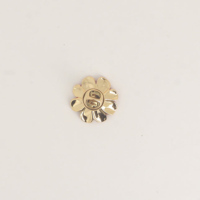 Pin's - motif fleur émaillée 25mm