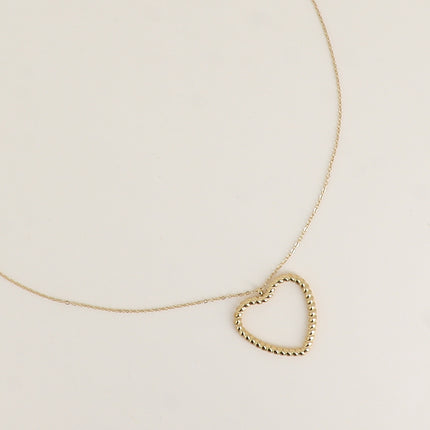 Collier - pendentif coeur ajouré et torsadé