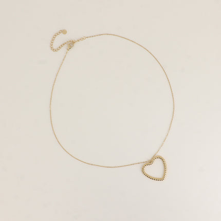 Collier - pendentif coeur ajouré et torsadé