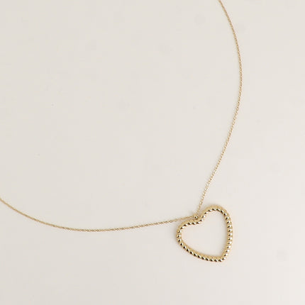 Collier - pendentif coeur ajouré et torsadé