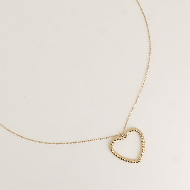 Collier - pendentif coeur ajouré et torsadé