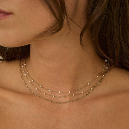 Collier 3 rangs Frédérique - perles émaillées
