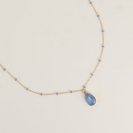 Collier - orné de cristaux de Swarovski® en forme de goutte, chaîne émaillée