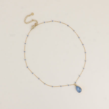 Collier - orné de cristaux de Swarovski® en forme de goutte, chaîne émaillée