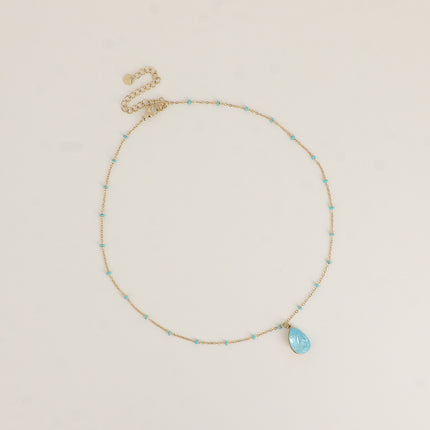 Collier - orné de cristaux de Swarovski® en forme de goutte, chaîne émaillée