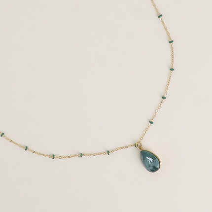 Collier - orné de cristaux de Swarovski® en forme de goutte, chaîne émaillée
