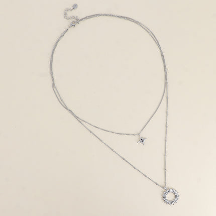 Collier multirangs - 2 rangs, étoile et soleil
