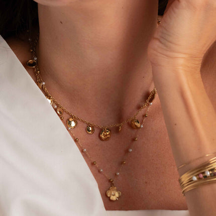 Collier Sileas - pampilles concaves rondes