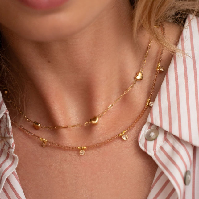 Collier Victoire - chocker, pâtes de verre et oxydes de zirconium