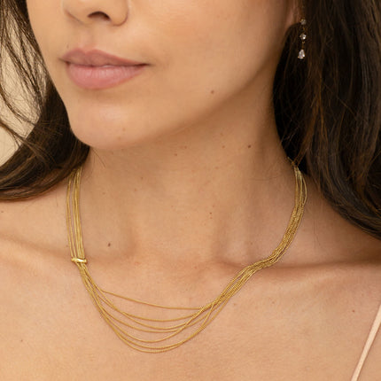 Collier - 7 mailles forçat fines et anneau fixe