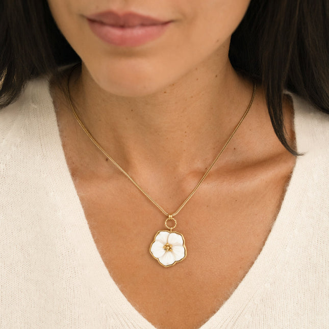 Collier - fleur nacrée